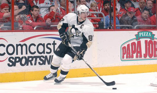 Sidney Crosbby netted his first playoff hat trick on 5/4/09