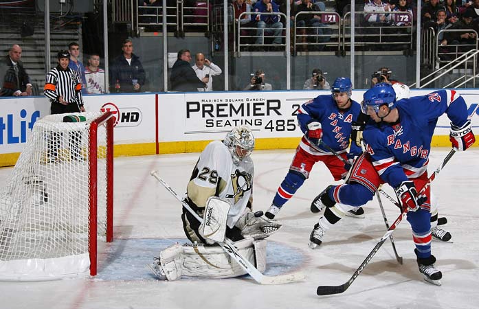 Marc-Andre Fleury Denies a Goal