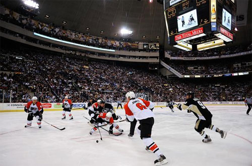 Game 1 Penguins vs Flyers on 4/15/09