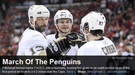 Penguins advance in the East